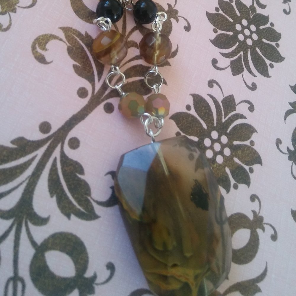 WATERMELON TOURMALINE CRYSTAL NECKLACE - Picture 6 of 6